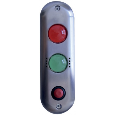 Platine avec voyants rouge et vert et bouton poussoir d'appel