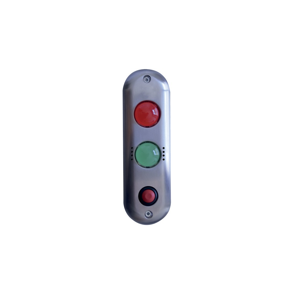Platine avec voyants rouge et vert et bouton poussoir d'appel