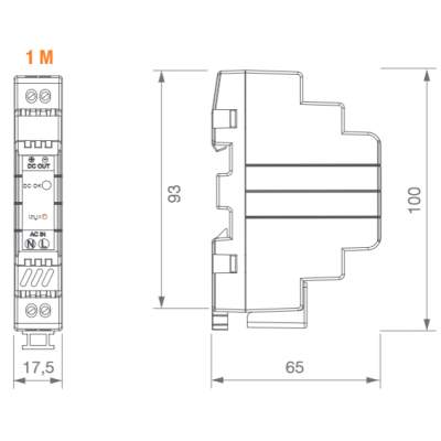 Dimensions petite alimentations industrielle 220V  12VDC 1,5A