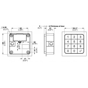 Verrou électrique à code clavier dimensions